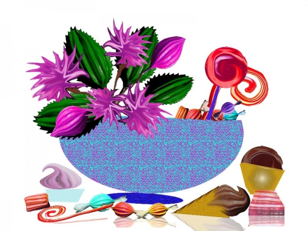 Creation of chocolates and flowers: Step 6